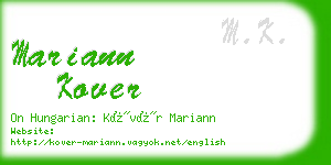 mariann kover business card